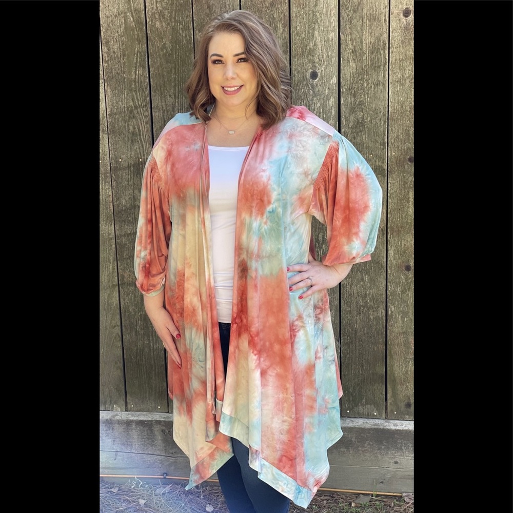 Tie Dye Cardigan Plus Size